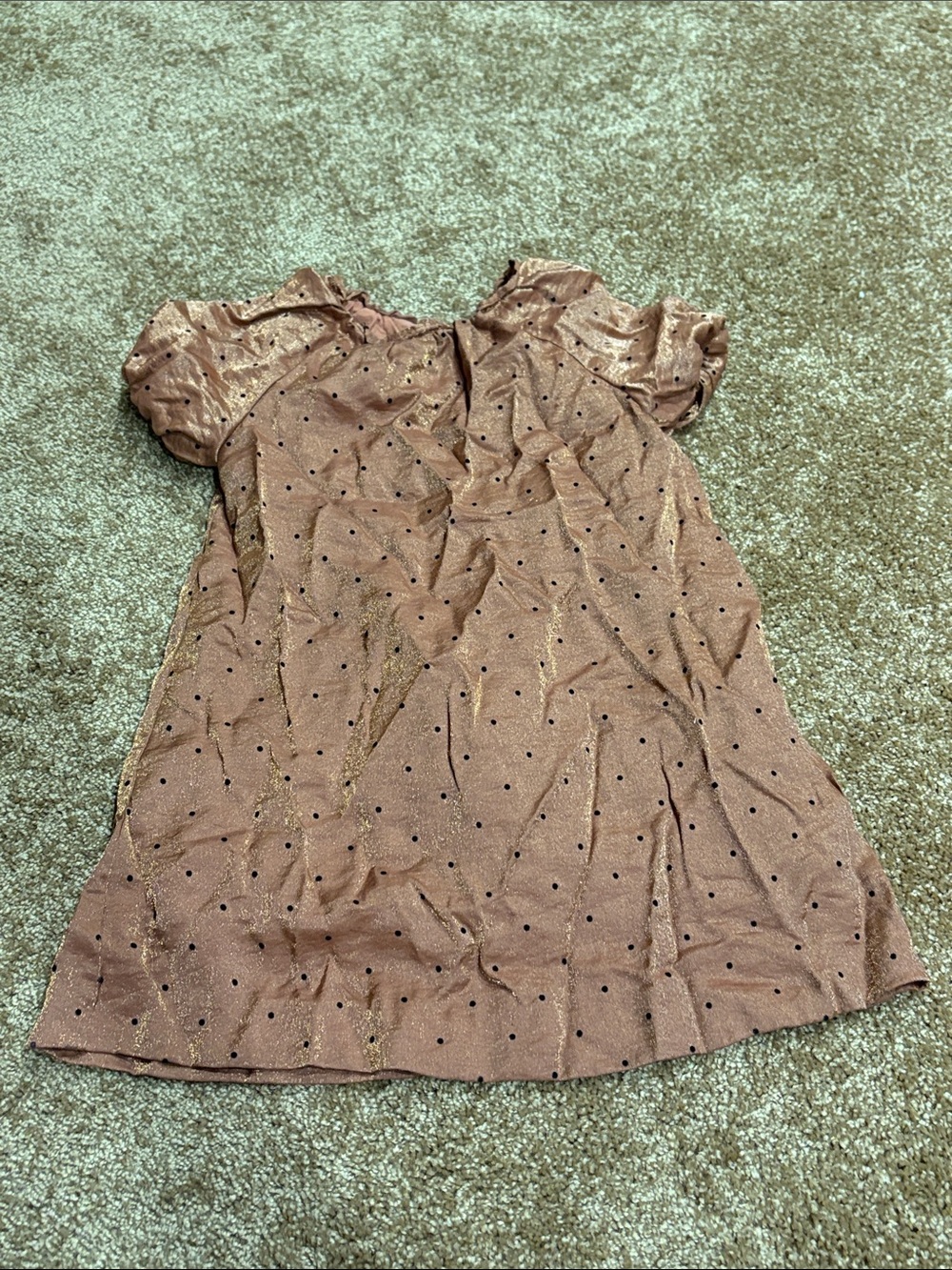 Zara Metallic Polka Dot Puff Sleeve Dress